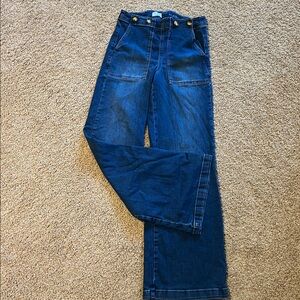 Pilcro Buttoned Blue Denim Trousers